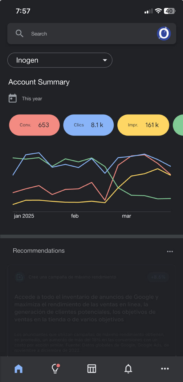App screen